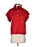 Koch 100% Polyester Solid Red Short Sleeve Blouse Size XS - photo 1