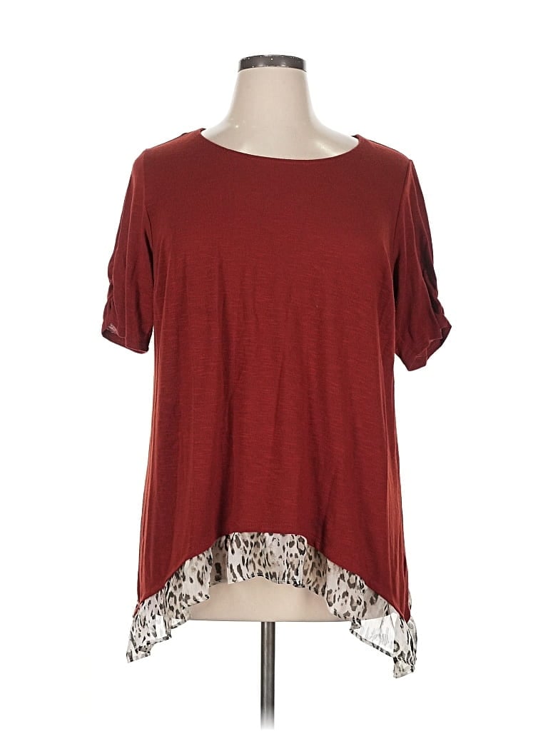 Pre-owned Alyx Short Sleeve Top Burgundy Crew Neck Tops