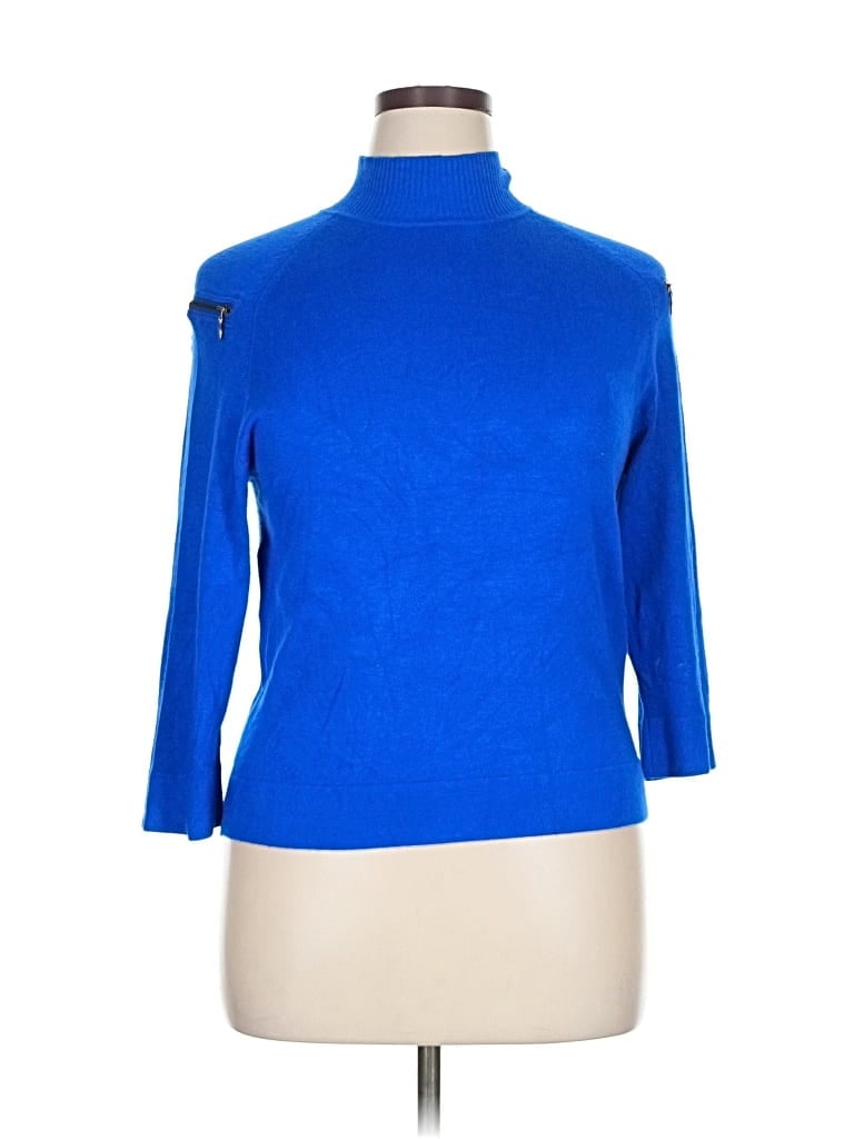 Pre-owned Caché Turtleneck Sweater In Blue