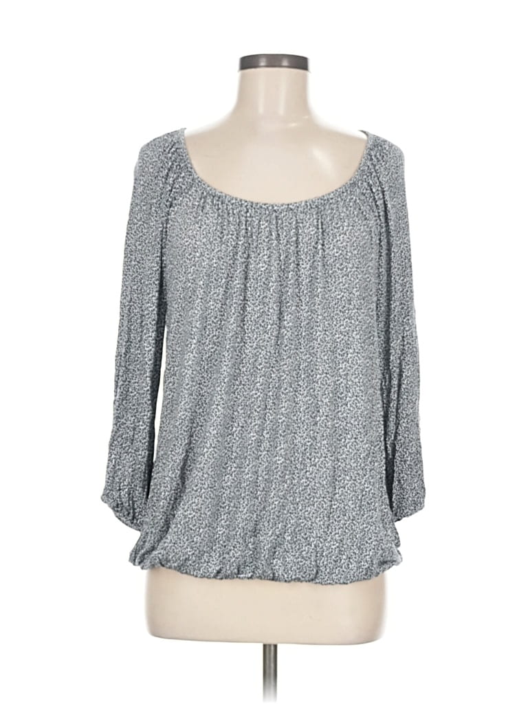 Pre-owned Michael Michael Kors 3/4 Sleeve Blouse In Gray