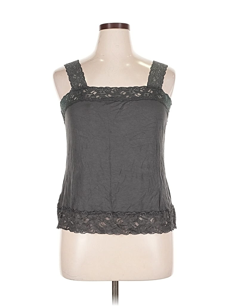 Pre-owned Halogen Tank Top Gray Strapless Neckline Tops