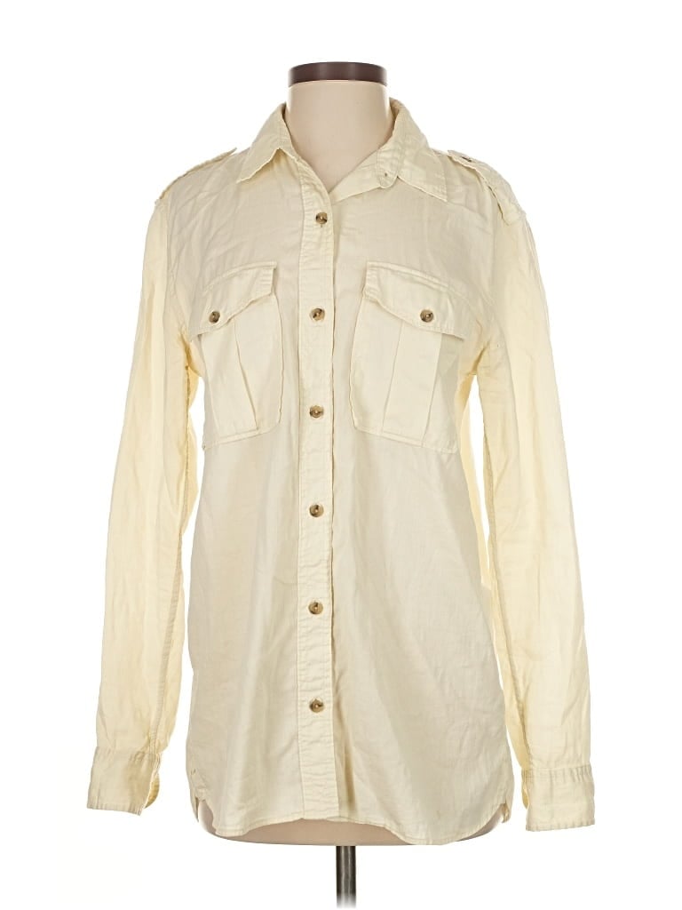 Pre-owned Gap Long Sleeve Button Down Shirt In White