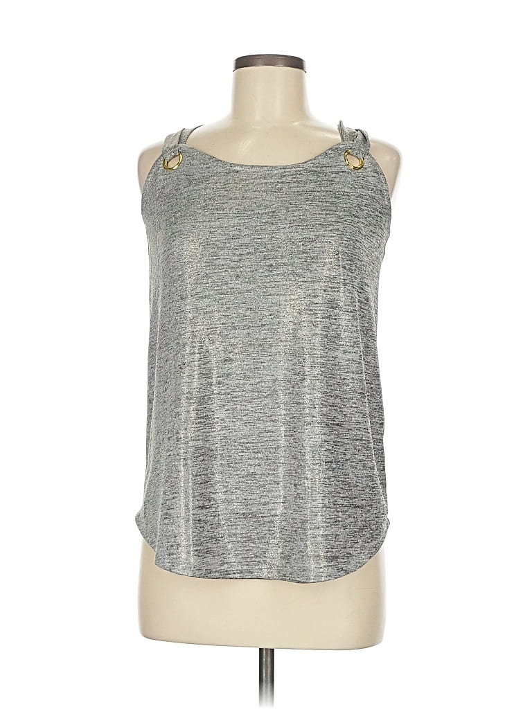 Pre-owned Inc International Concepts Sleeveless Top Silver Square Neckline Tops