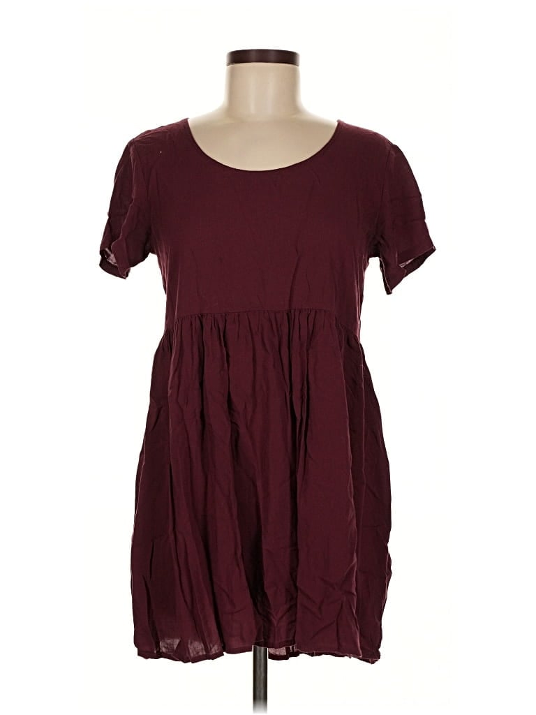 Pre-owned Brandy Melville Short Sleeve Top Burgundy Scoop Neck Tops