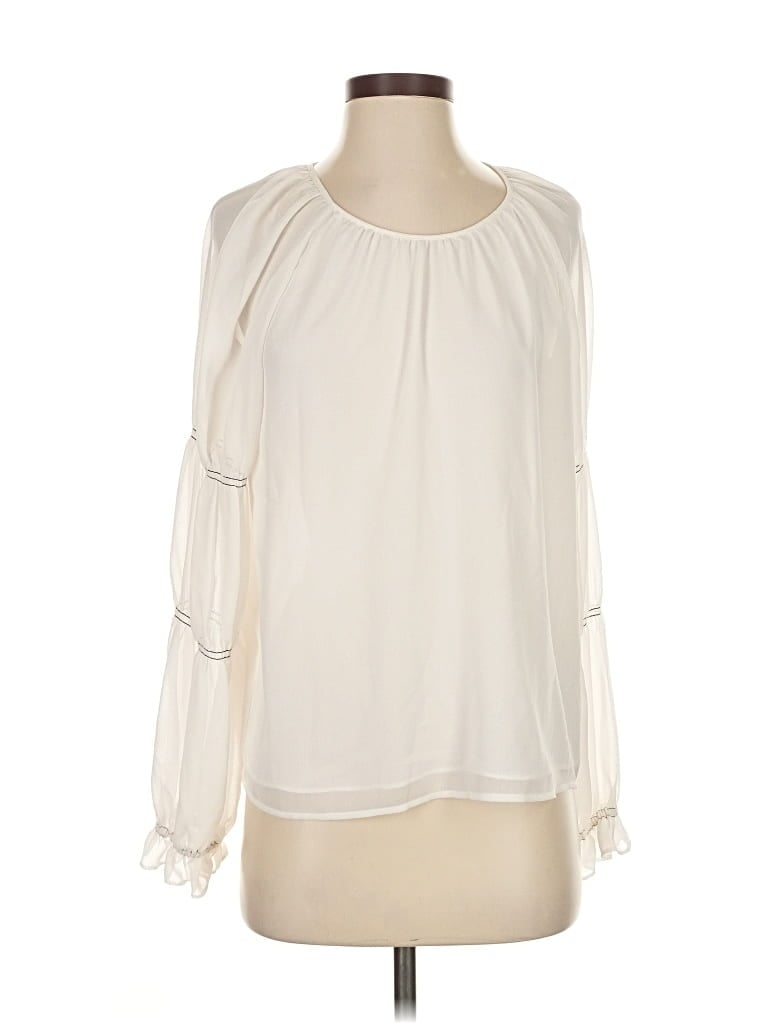 Pre-owned 1.state Long Sleeve Blouse In White