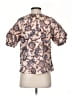 A.L.C. 100% Cotton Ivory Tan Short Sleeve Blouse Size 2 - photo 2