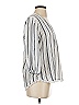 Drew 100% Cotton White Gray 3/4 Sleeve Blouse Size S - photo 4
