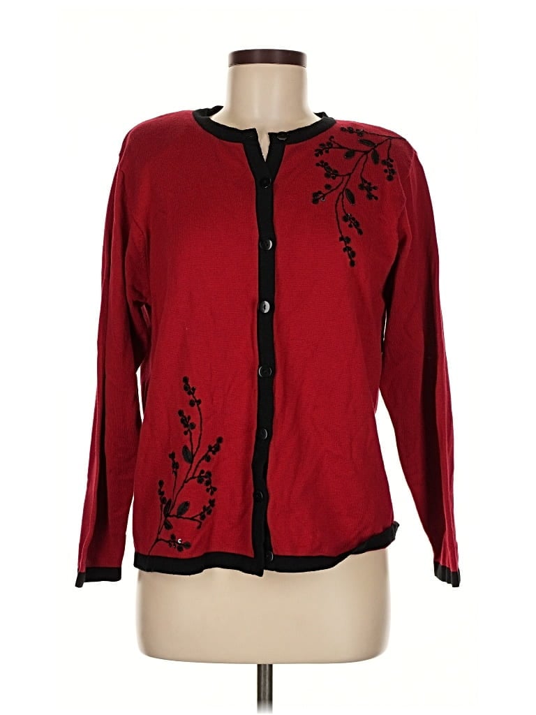 Pre-owned Dressbarn Cardigan Sweater In Red