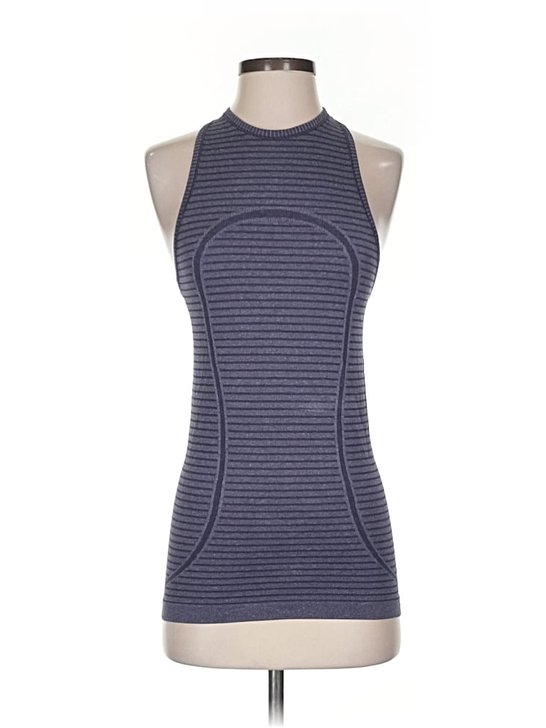 Pre-owned Lululemon Athletica Tank Top Blue Halter Neckline Tops