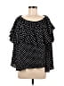 MLM 100% Rayon Polka Dots Black 3/4 Sleeve Blouse Size M - photo 1