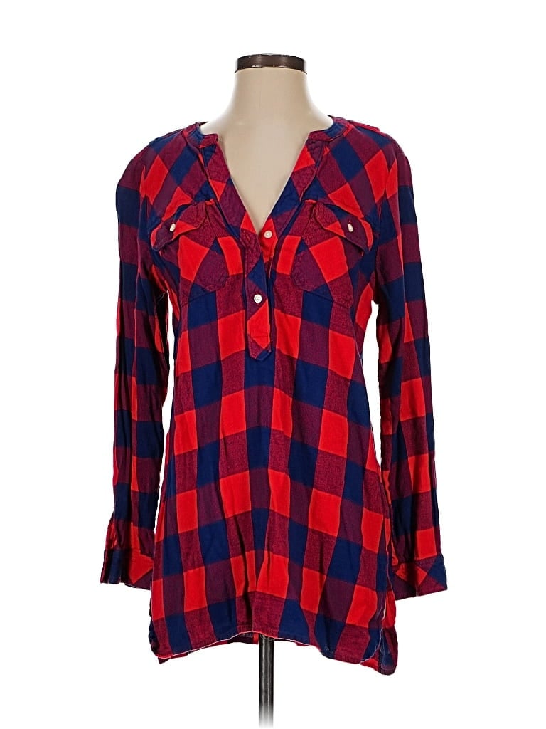 Pre-owned Gap Long Sleeve Blouse In Red