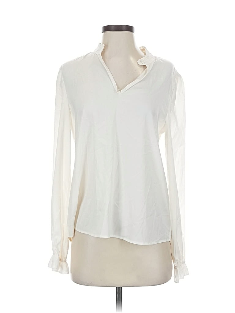 Pre-owned Court & Rowe Long Sleeve Blouse In White