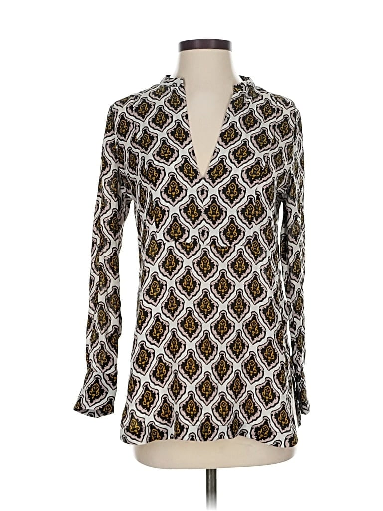 Pre-owned A.l.c 3/4 Sleeve Blouse In Silver