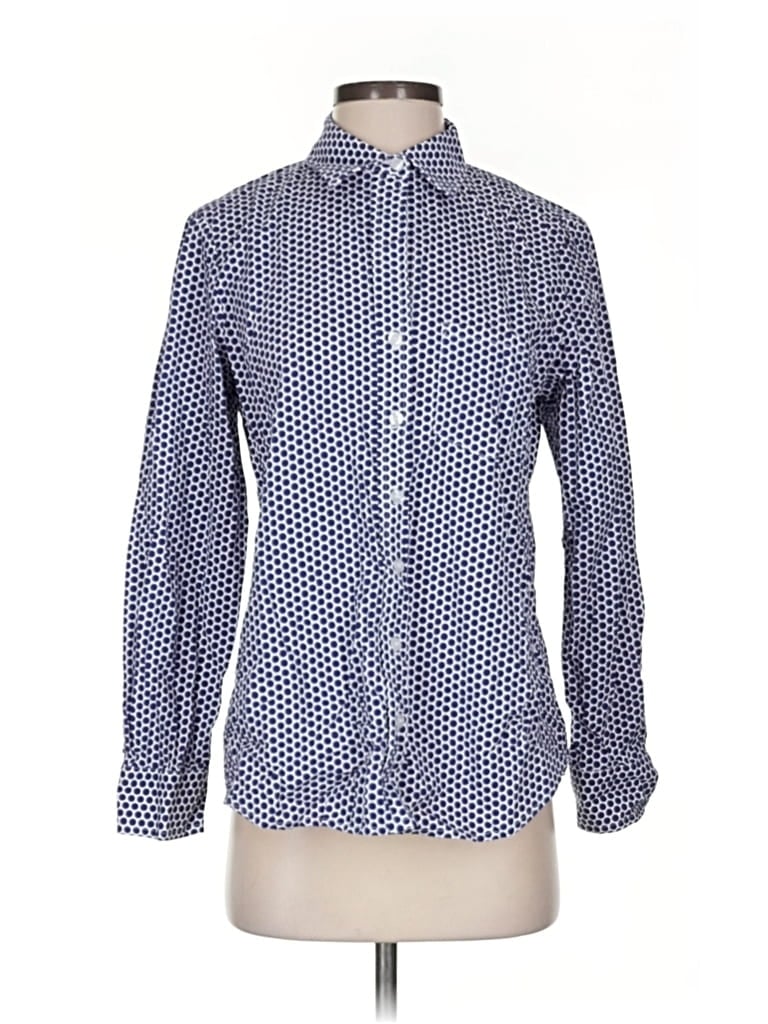 Pre-owned Finley Long Sleeve Button Down Shirt In Blue
