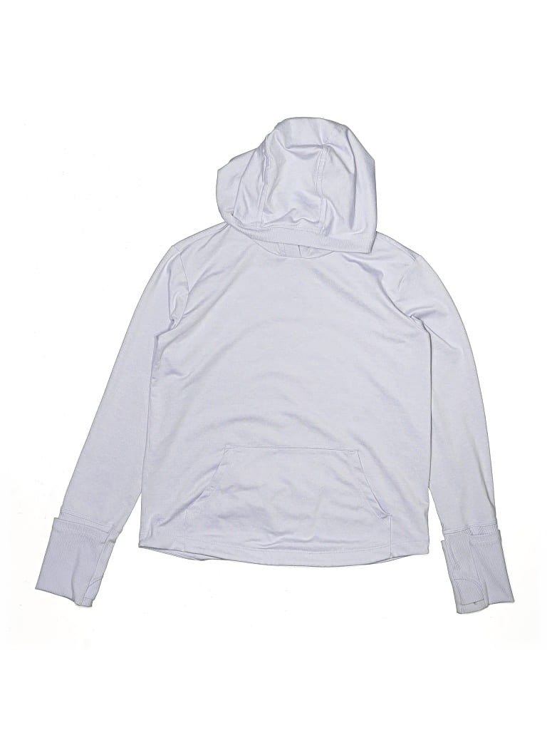Pre-owned Athleta Girl Kids' Pullover Hoodie In Silver