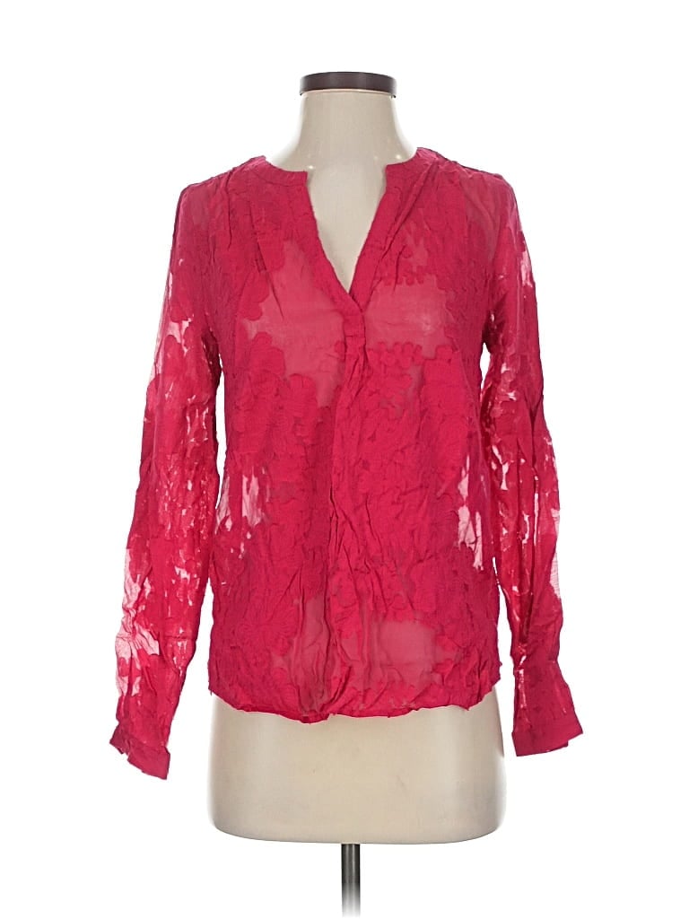 Pre-owned Cynthia Rowley Tjx Long Sleeve Blouse In Pink