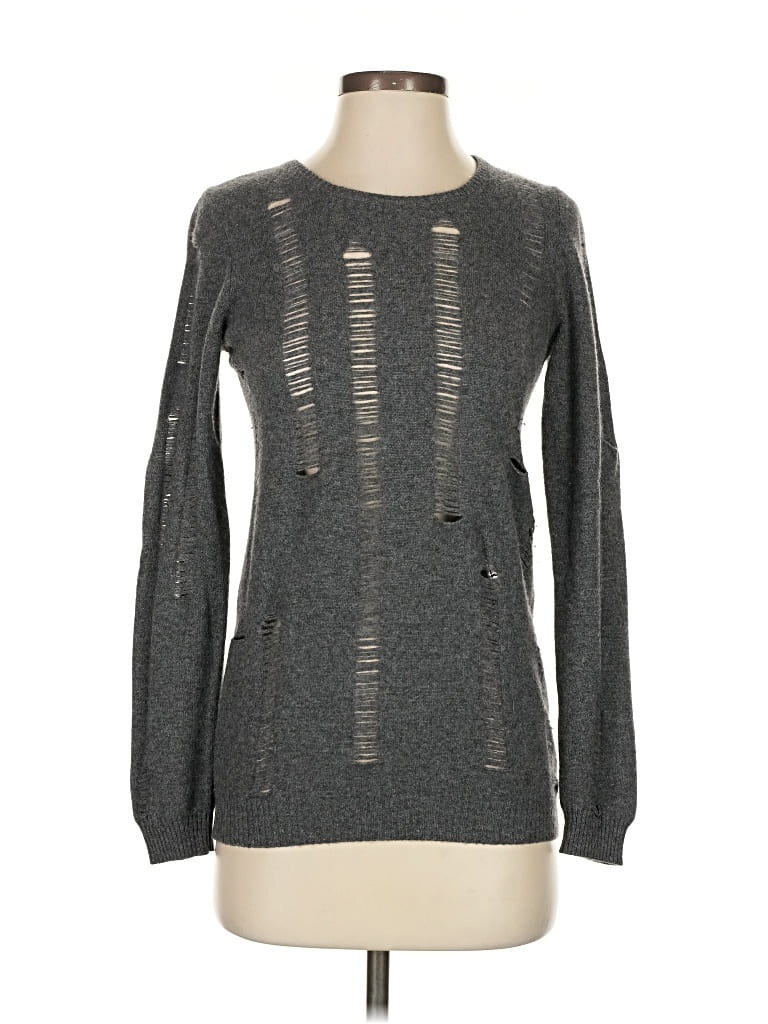 Pre-owned Aqua Cashmere Pullover Sweater In Gray