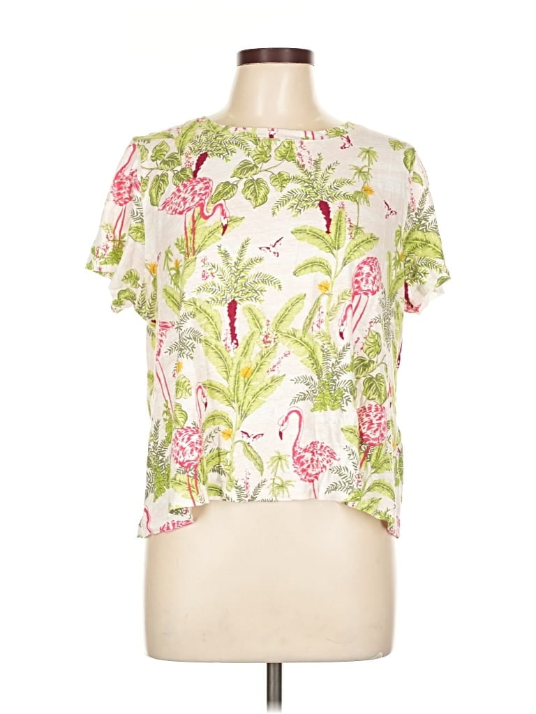 Pre-owned Charter Club Short Sleeve Blouse In White