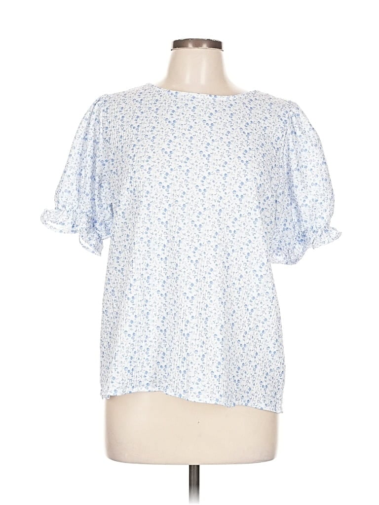 Pre-owned Dokotoo Short Sleeve Blouse In Blue