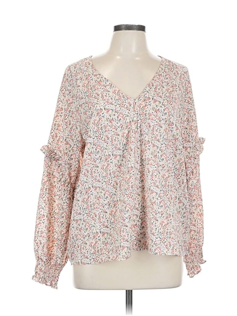 Pre-owned Saks Fifth Avenue Long Sleeve Blouse In Pink
