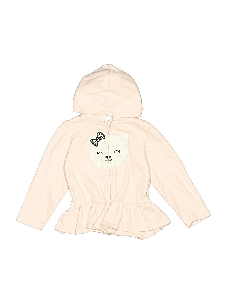 Pre-owned Just One You Made By Carter's Kids' Zip Up Hoodie In White