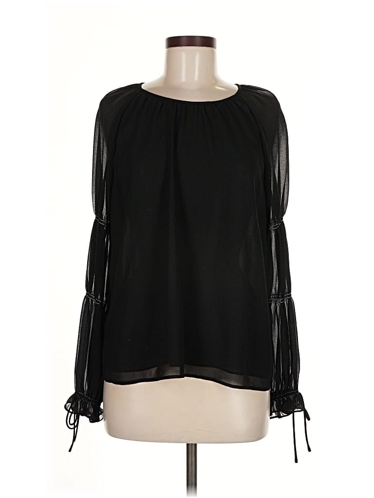 Pre-owned 1.state Long Sleeve Blouse In Black