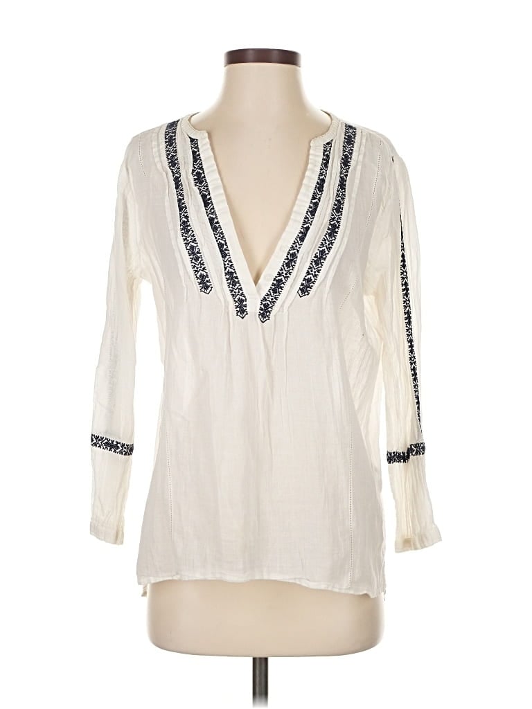 Pre-owned Paige 3/4 Sleeve Blouse In White
