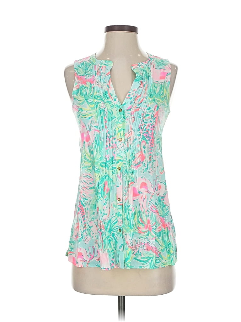 Pre-owned Lilly Pulitzer Sleeveless Blouse In Green