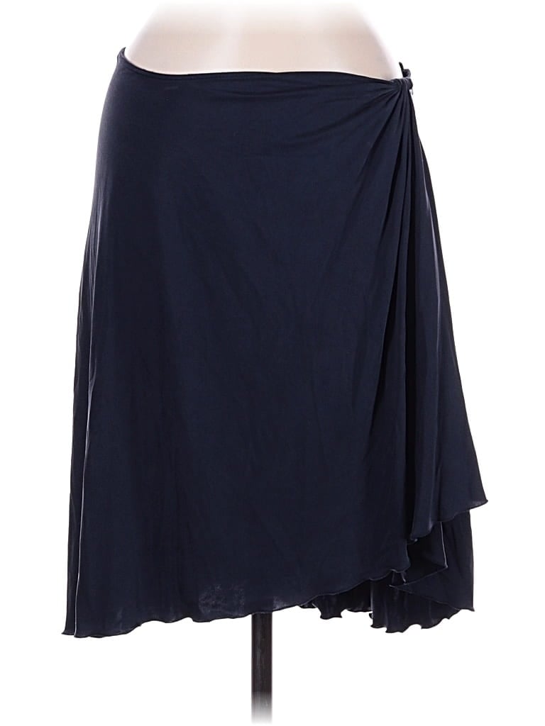 Pre-owned Valentino Silk Skirt In Blue