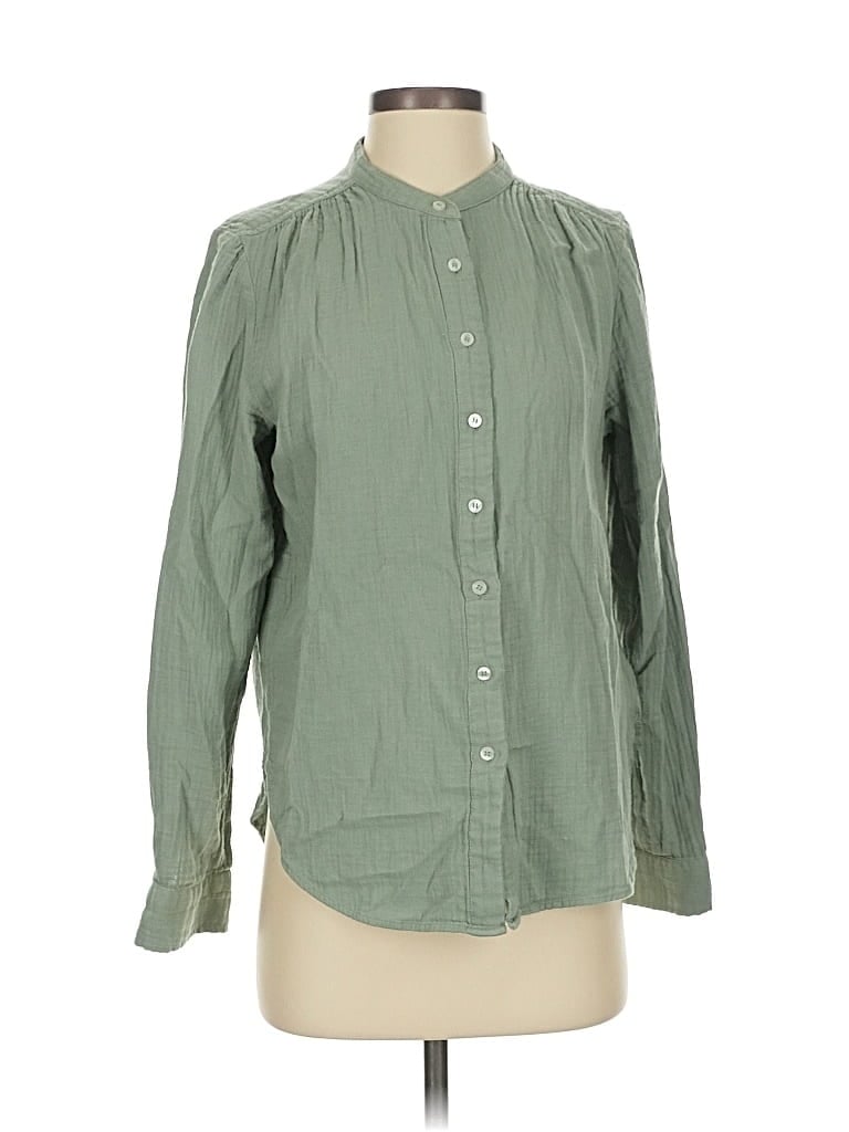Pre-owned Gap Long Sleeve Button Down Shirt In Green