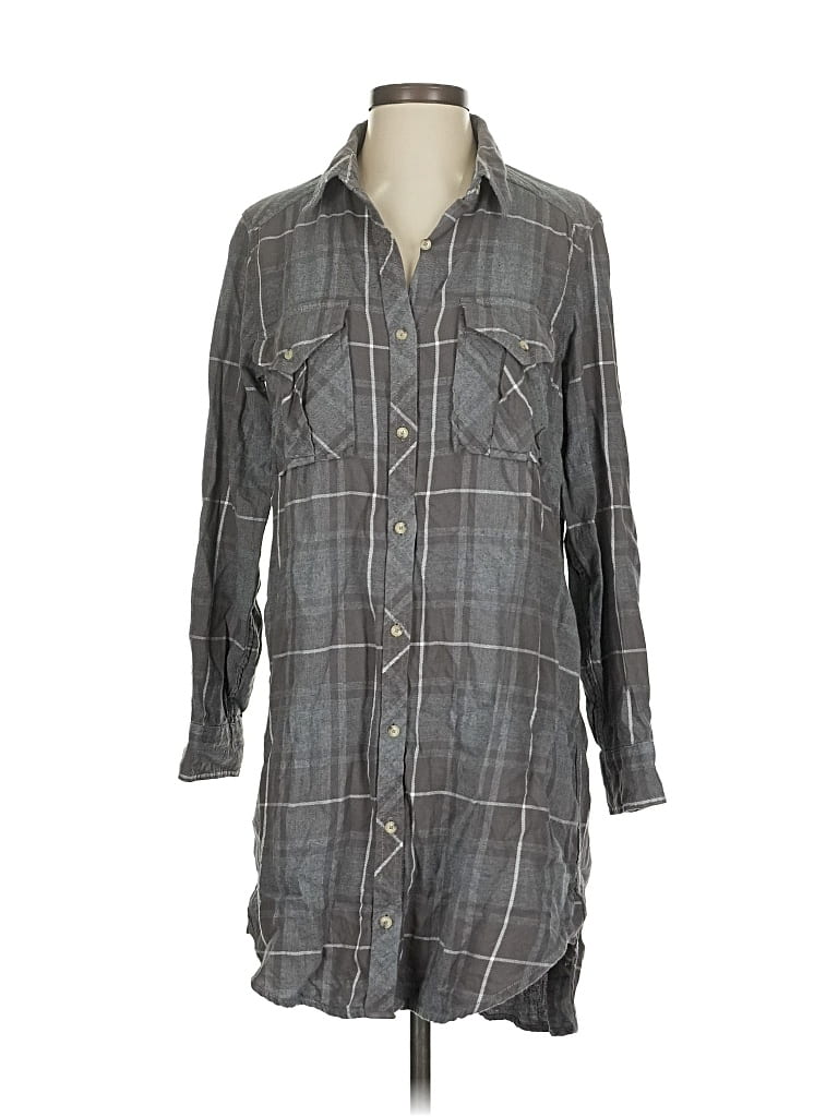 Pre-owned Wilfred Free 3/4 Sleeve Button Down Shirt In Gray