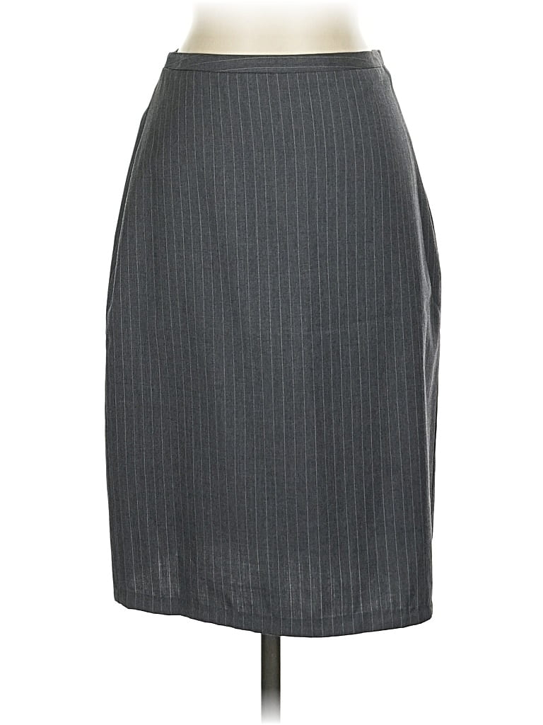 Pre-owned Brooks Brothers 346 Wool Skirt In Gray