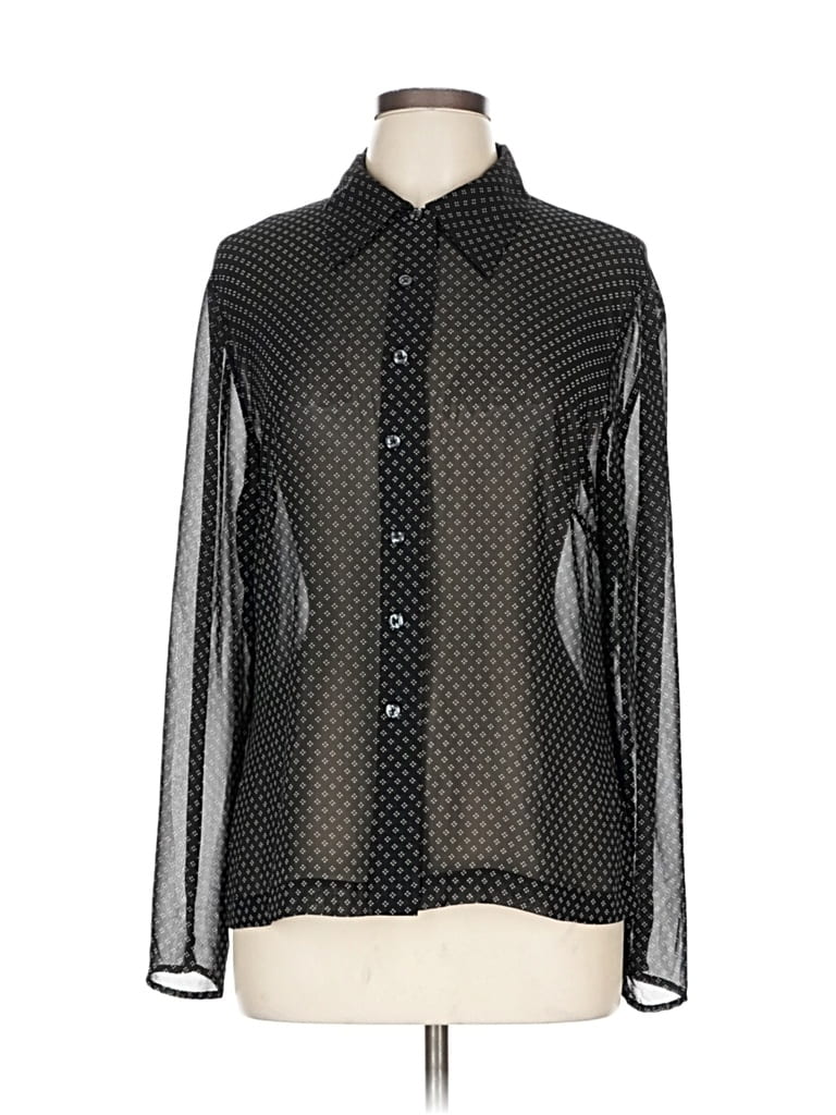 Pre-owned The Limited Long Sleeve Blouse In Black