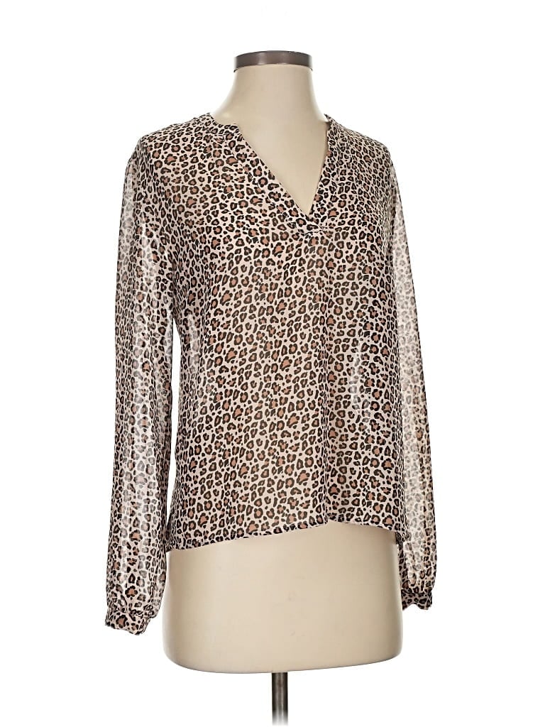 Pre-owned A New Day Long Sleeve Blouse In Brown