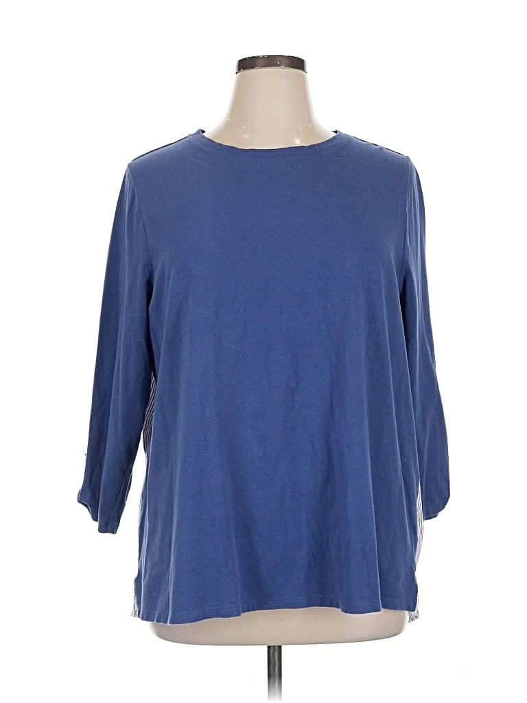 Pre-owned Joan Rivers 3/4 Sleeve T-shirt In Blue