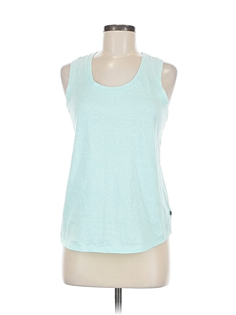 Pre-owned Ocean + Coast Tank Top Teal Halter Neckline Tops In Blue