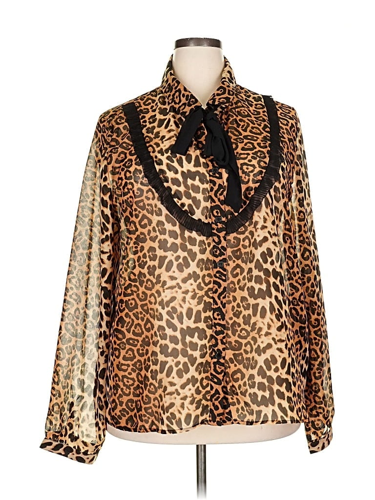 Pre-owned Unbranded Long Sleeve Blouse In Gold