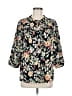 Caffé Marrakesh Floral Black 3/4 Sleeve Blouse Size M - photo 1