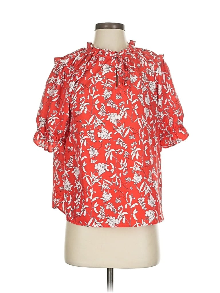 Pre-owned Melloday Short Sleeve Blouse In Red