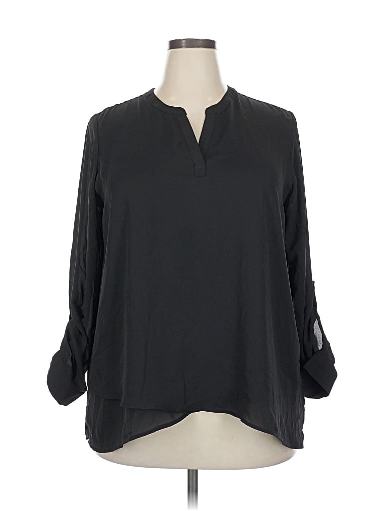Pre-owned Simply Vera Vera Wang 3/4 Sleeve Blouse In Black