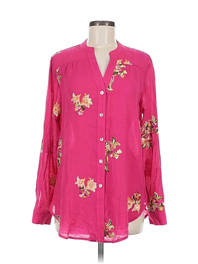 Pre-owned Figueroa & Flower Long Sleeve Blouse In Pink