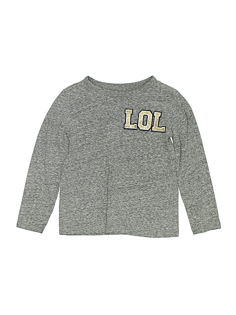 Pre-owned Crewcuts Kids' Long Sleeve T-shirt In Gray