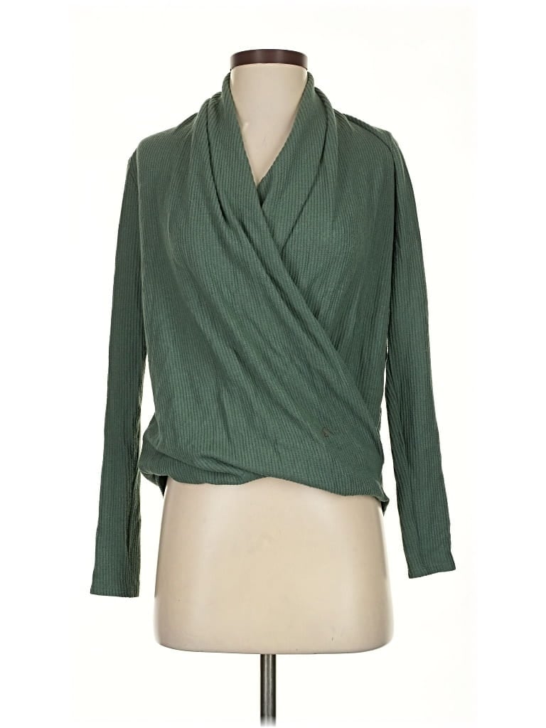 Pre-owned Daily Practice By Anthropologie Long Sleeve Blouse In Green