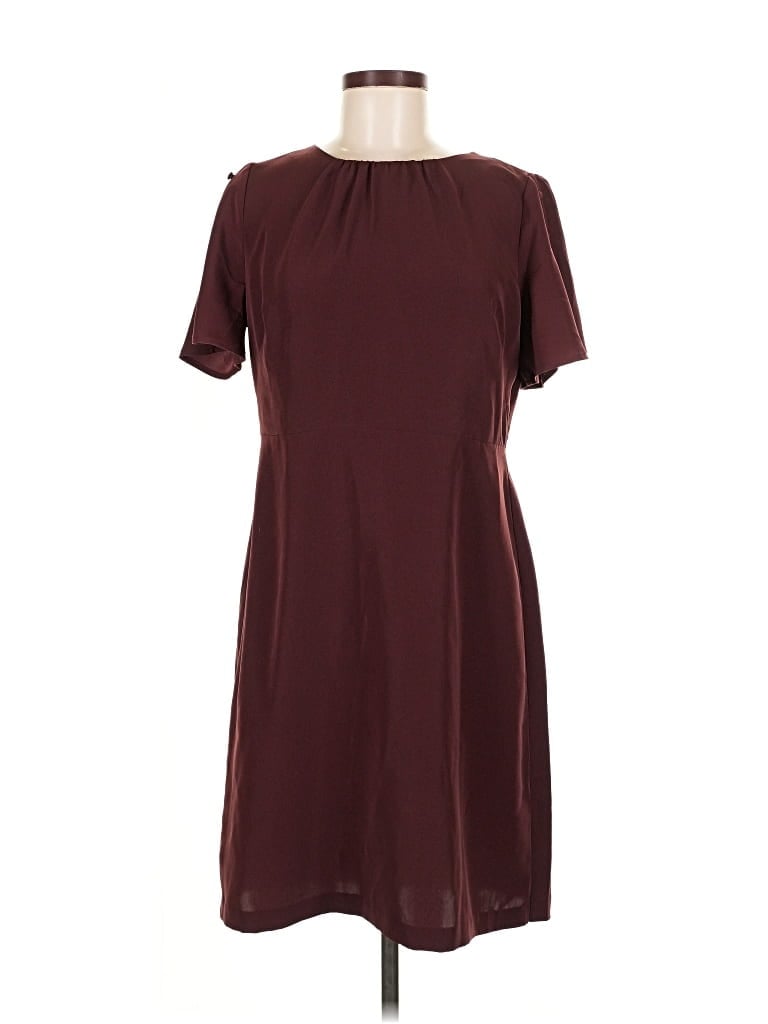 Pre-owned Ann Taylor Factory Casual Dress In Burgundy