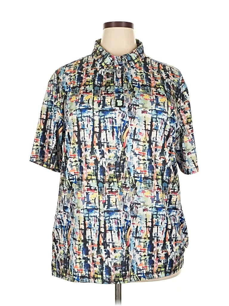 Pre-owned Assorted Brands Short Sleeve Blouse In Blue