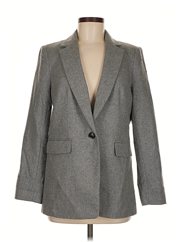 Pre-owned Ann Taylor Loft Blazer Jacket In Gray