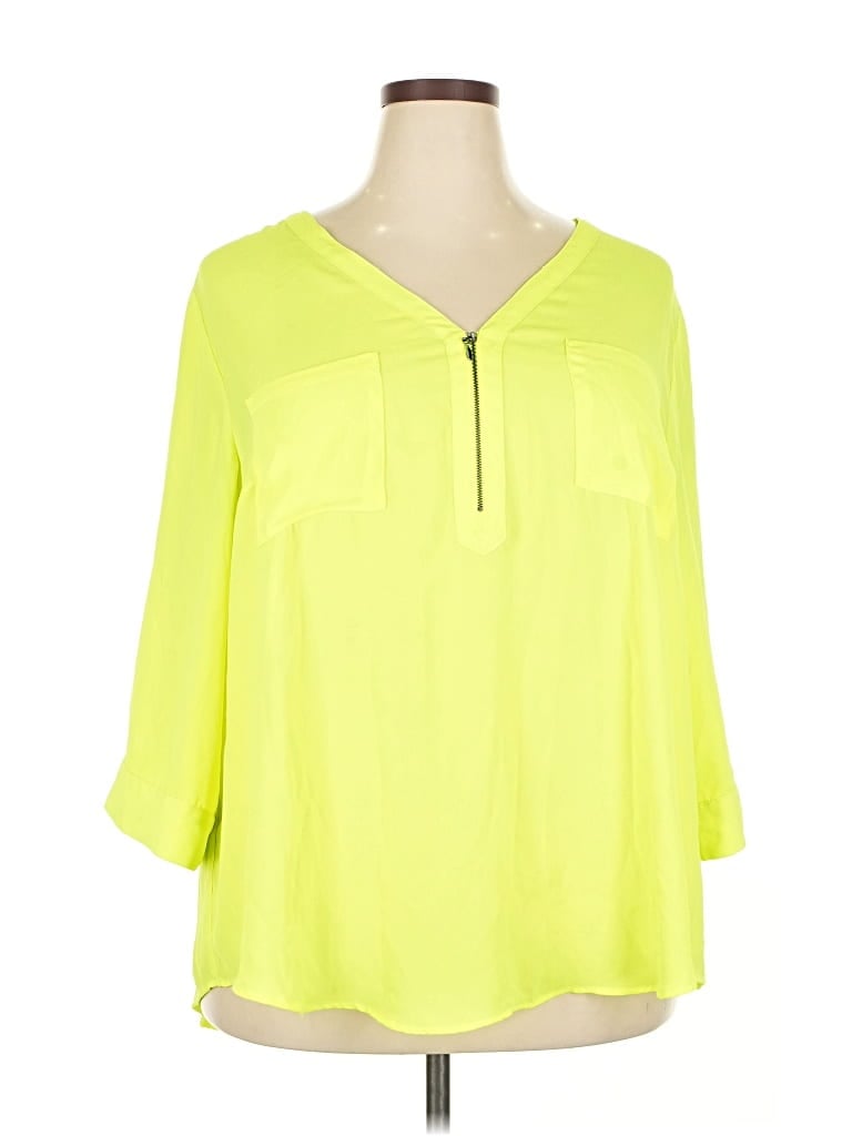 Pre-owned Torrid 3/4 Sleeve Blouse In Yellow