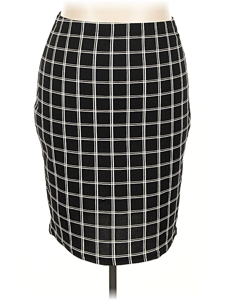 Pre-owned Shein Curve Formal Skirt In Black