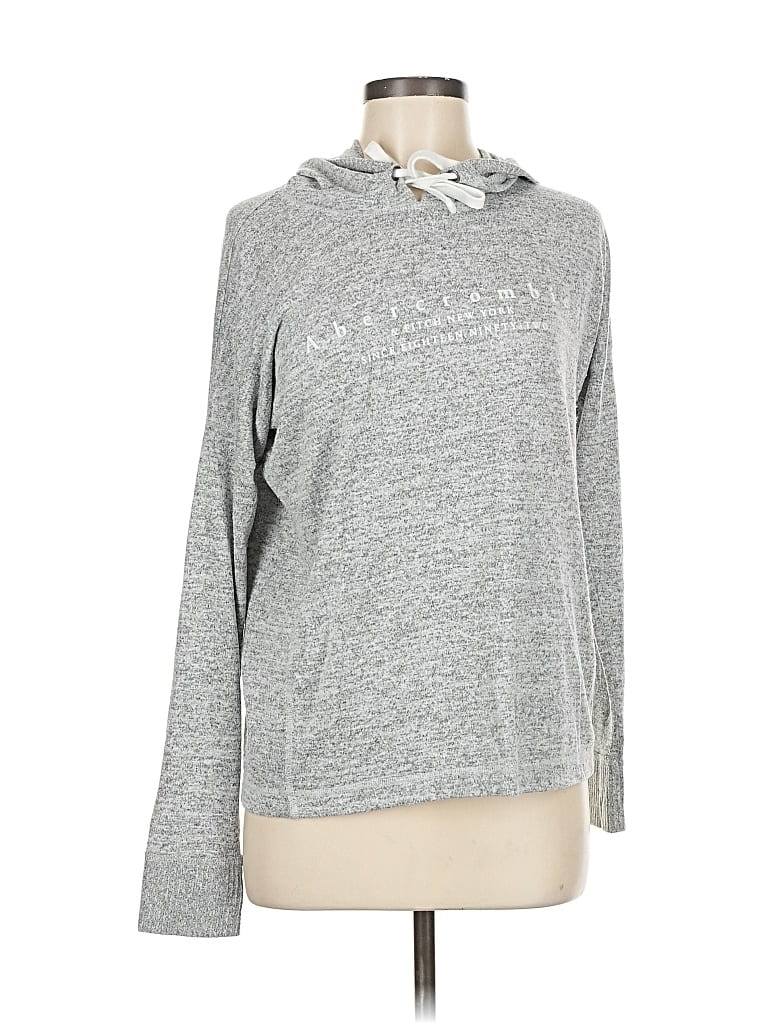 Pre-owned Abercrombie & Fitch Pullover Hoodie In Gray