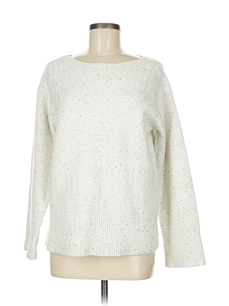 Pre-owned Ann Taylor Pullover Sweater In White
